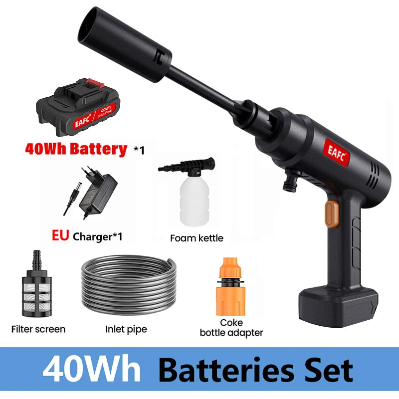 500W 60bar Wireless High Pressure Car Washer Water Gun Sprayer Car Wash Gun Foam Generator Portable Cleaner Car Washing Machine