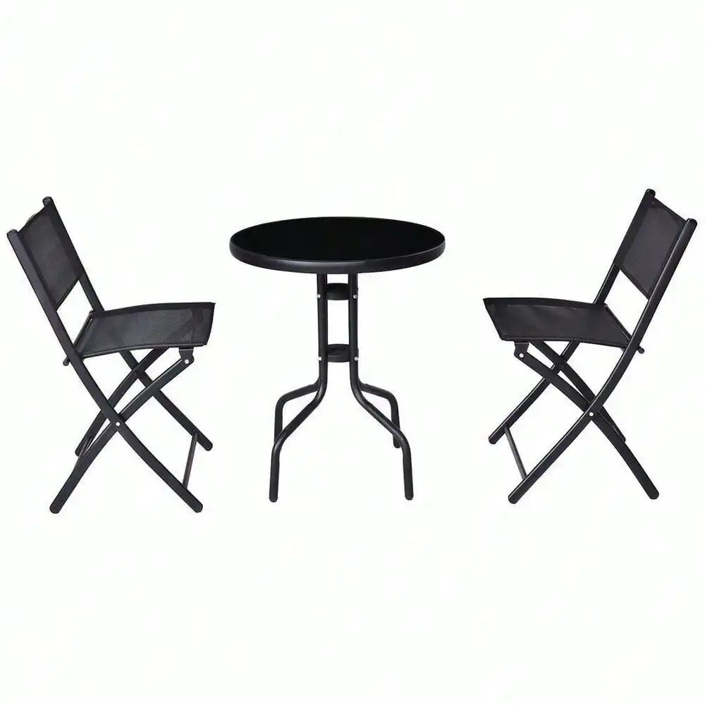 Bistro Set Garden Backyard Table Folding Chairs Outdoor Patio Furniture