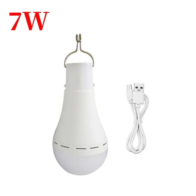 Solar Lights Waterproof USB Charged Hanging Emergency Sunlights Powered Lamps Outdoor Indoor House LED Solar Lamp Bulb Lights