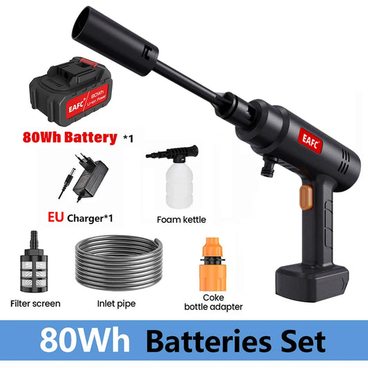 500W 60bar Wireless High Pressure Car Washer Water Gun Sprayer Car Wash Gun Foam Generator Portable Cleaner Car Washing Machine