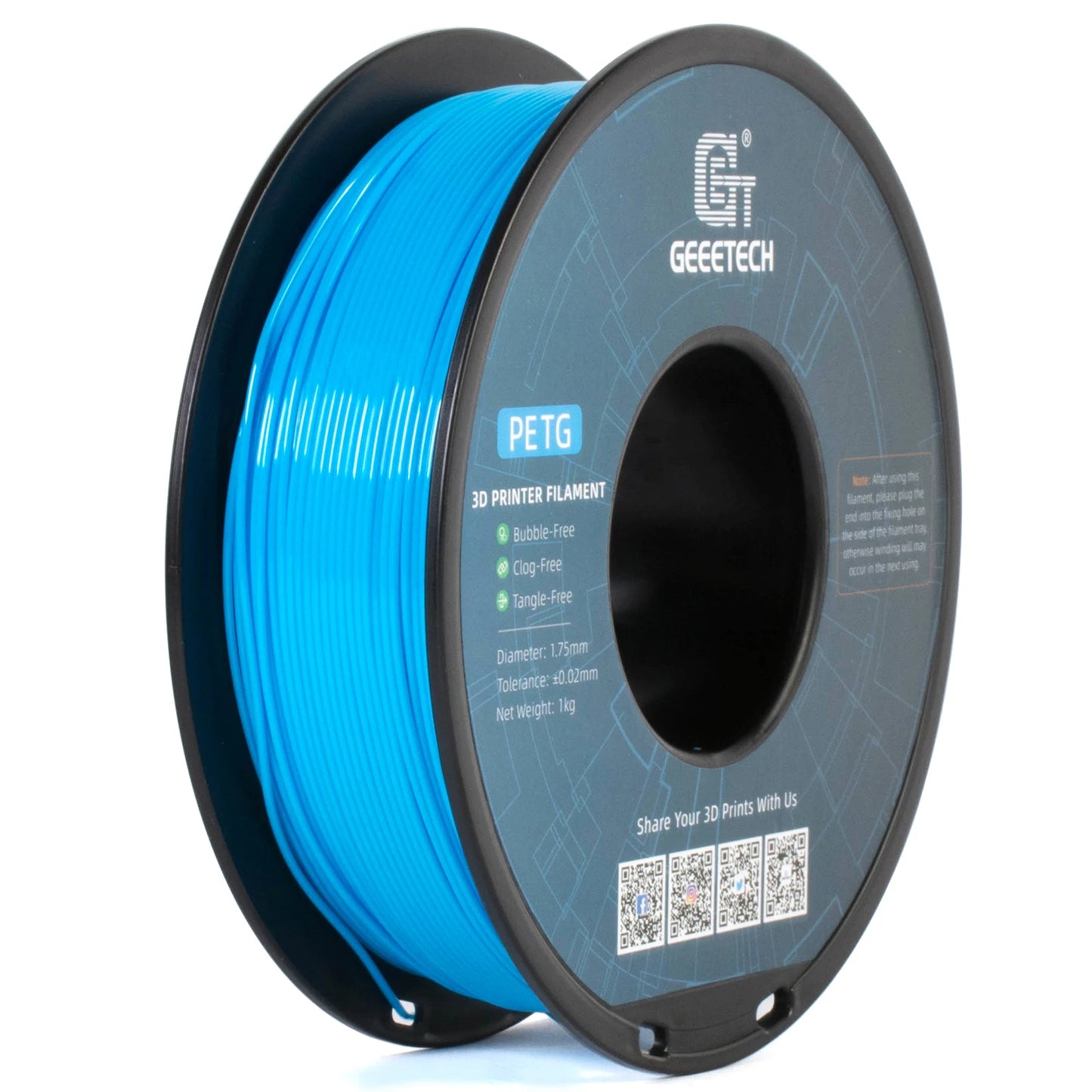 GEEETECH 1Kg 1.75mm 100% PETG Filament For 3D Printer Filament Vacuum Packaging Overseas Warehouses Fast Ship