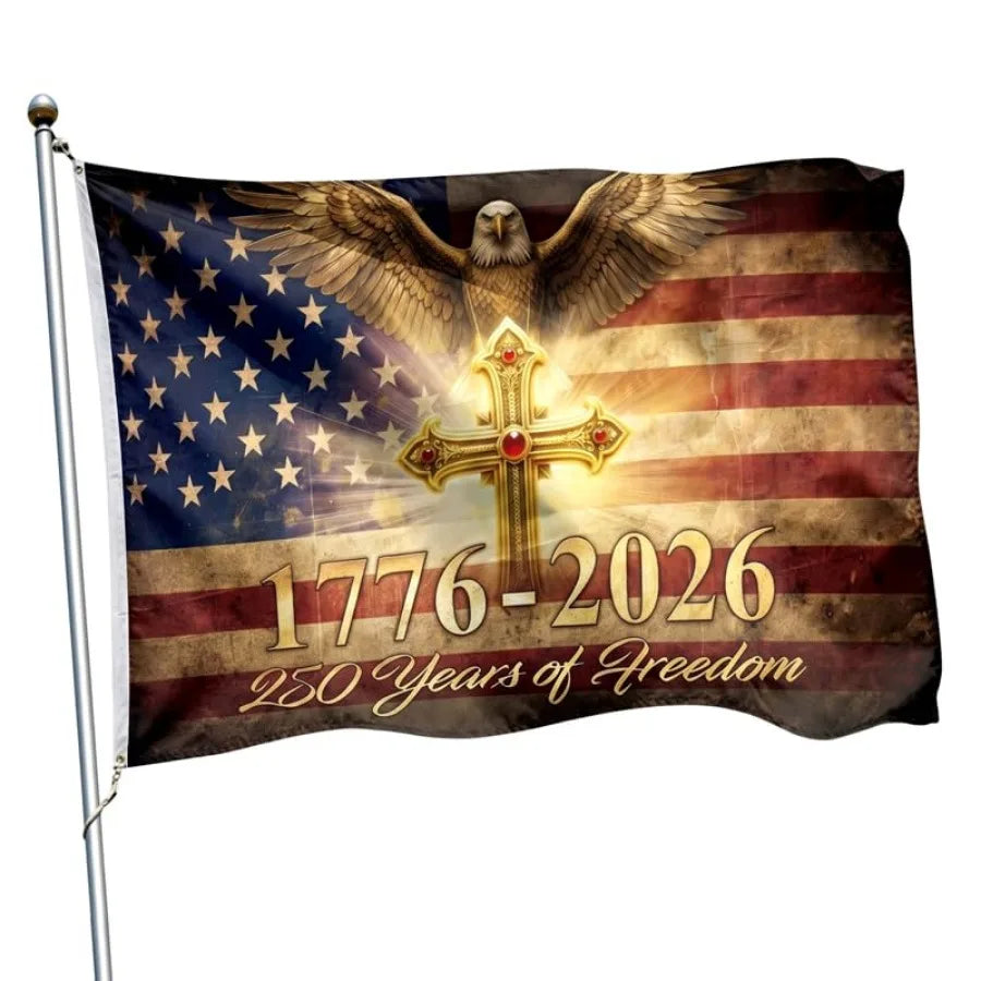 250 Year American Anniversary Flag - American Flags for Outside, Double Sided 3 Layers, 1776-2026 America 250th Birthday 4th of