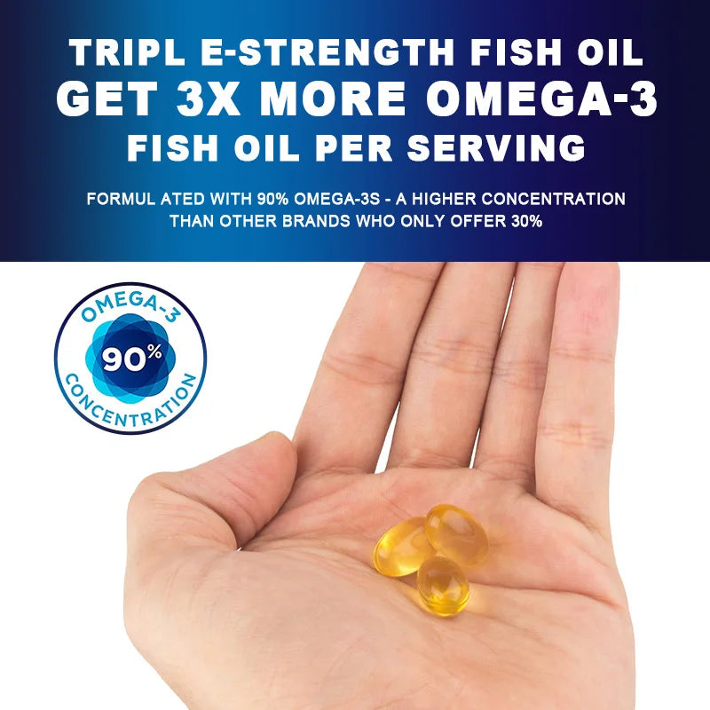 Omega 3 Fish Oil Capsules With Epa & Dha For Heart, Brain And Immune Support Eye And Skin Health Gluten-Free