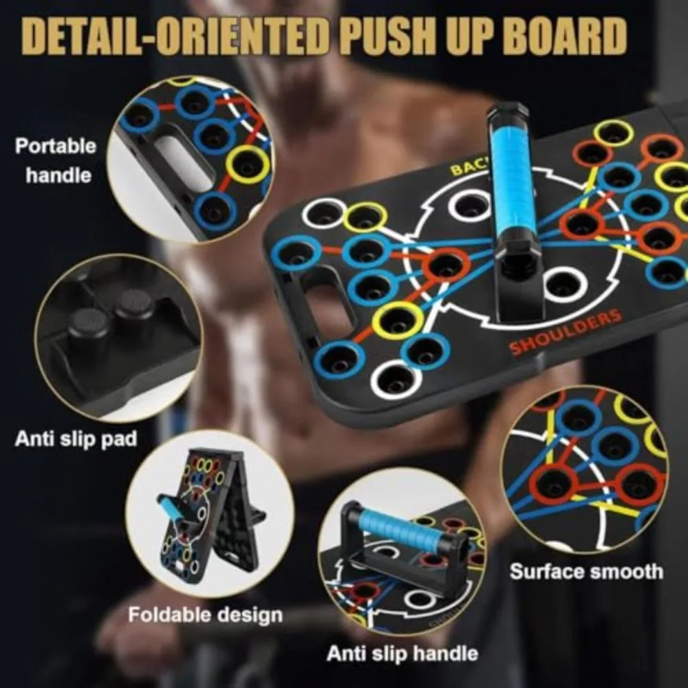 All-in-One Push Up Board for Men & Women, 56 Adjustable Angles, Foldable Home Fitness Equipment with Exercise Guide