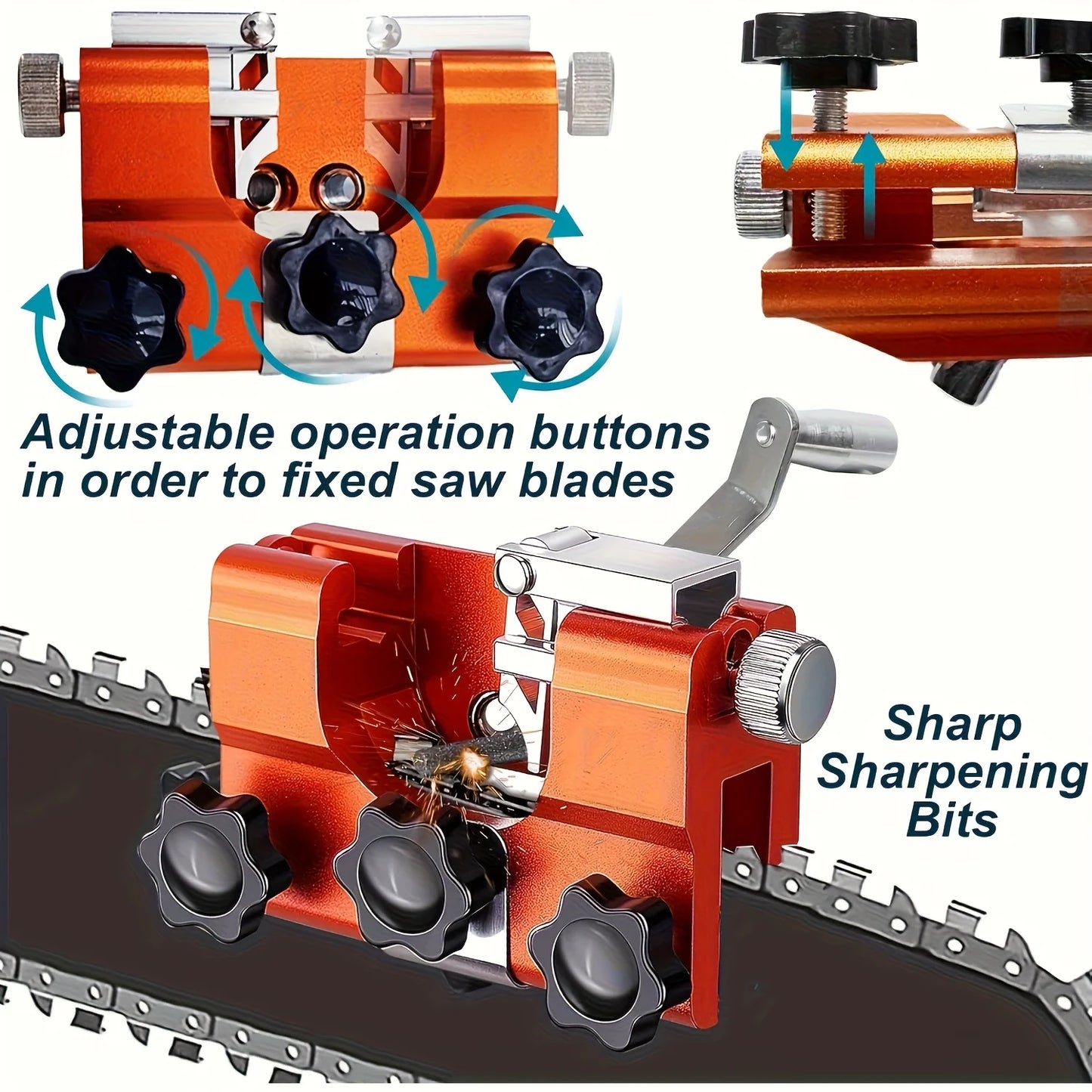 Portable Hand Chain Grinder Chain Clamp Sharpening Tool Quick Grinding for Chainsaw Chains Ideal Handheld Maintenance Equipment