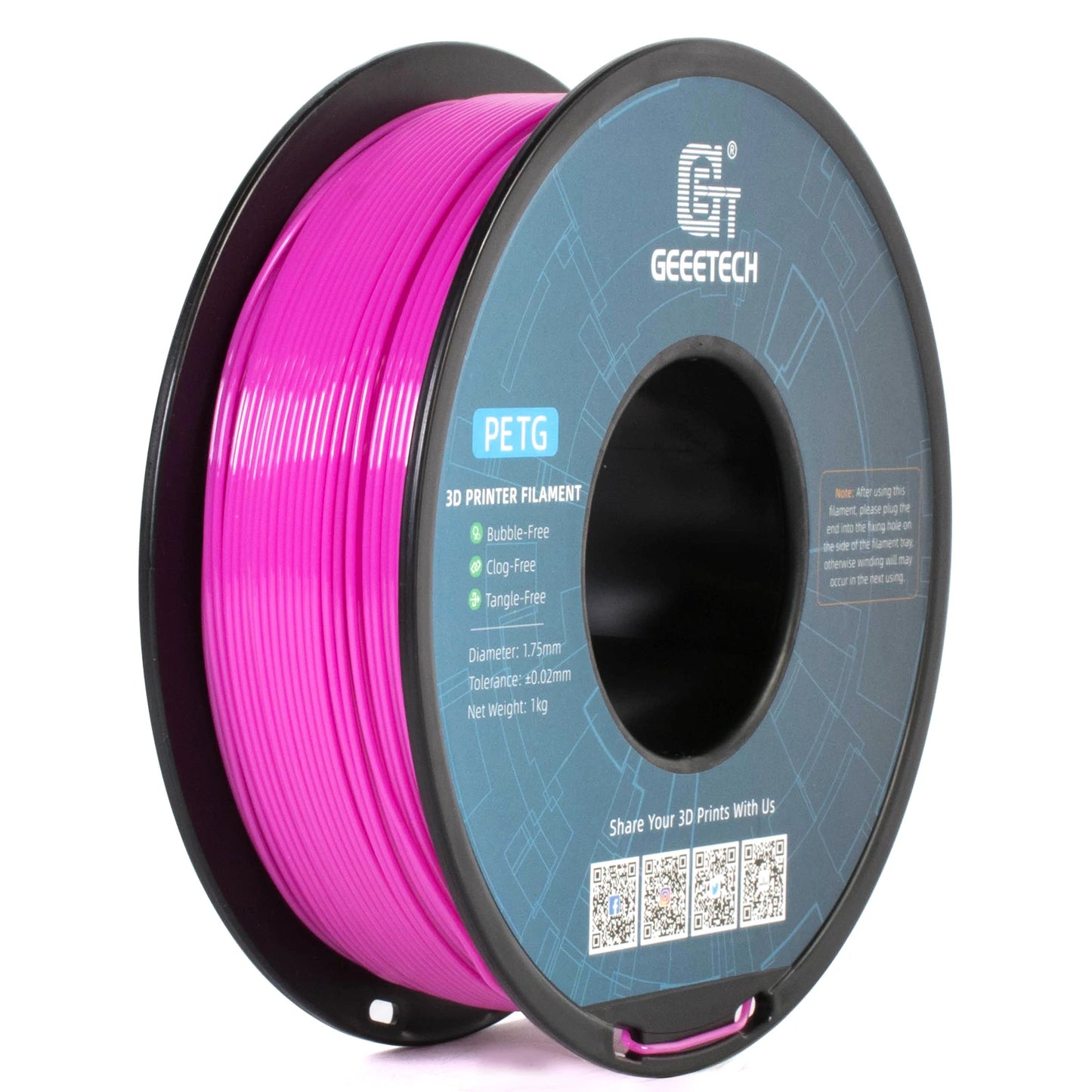 GEEETECH 1Kg 1.75mm 100% PETG Filament For 3D Printer Filament Vacuum Packaging Overseas Warehouses Fast Ship