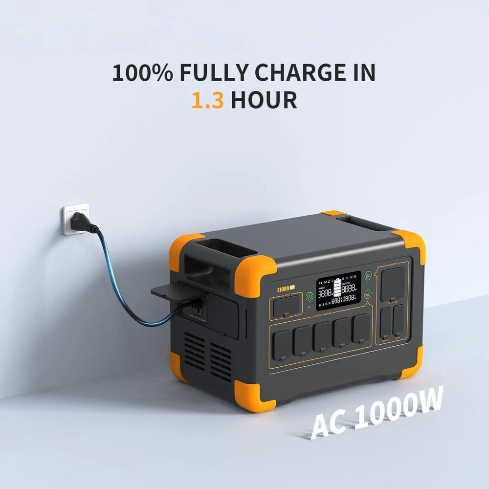 1800W Portable Power Station, 1024Wh/4096Wh Expandable, LiFePO4 Battery, Ideal for Camping, RV, Home Backup