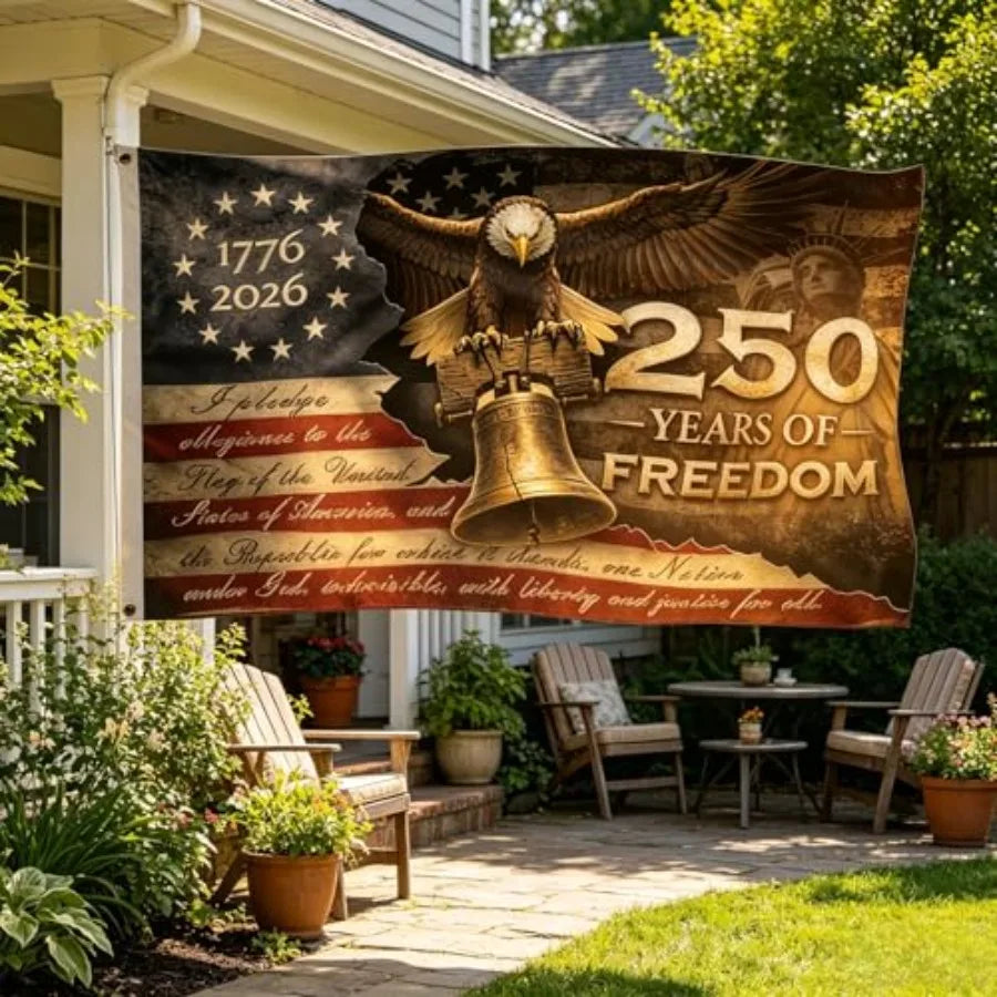 USA 250th Anniversary Flag 3x5 Ft, Double Sided American Commemorative Flag for Outdoor House Garden Yard, Patriotic 4th of Jul