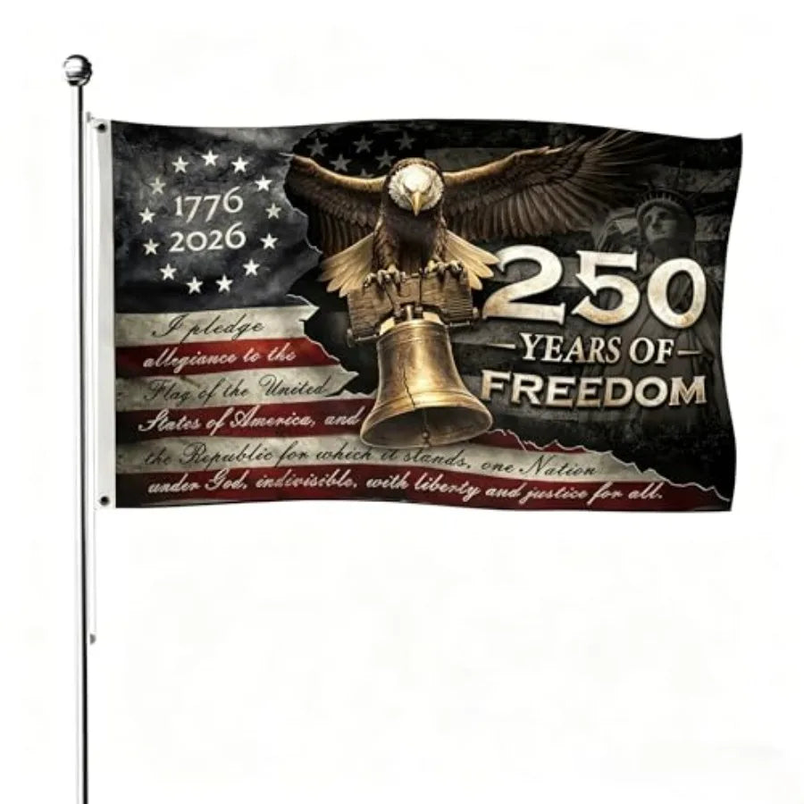 USA 250th Anniversary Flag 3x5 Ft, Double Sided American Commemorative Flag for Outdoor House Garden Yard, Patriotic 4th of Jul