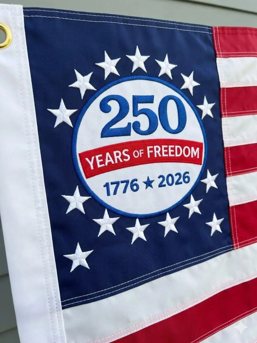 2026 250th Anniversary USA Flag 3x5 Ft True Double Sided American Commemorative Flags Embroidered Stars Heavy Duty 210D Nylon