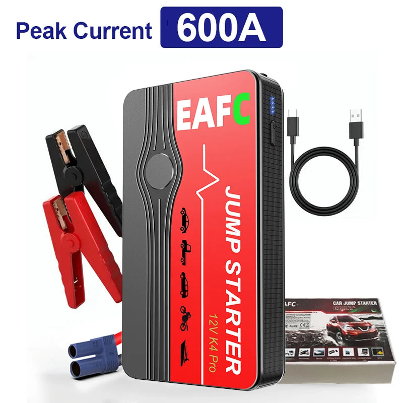 Car Jump Starter 2000A Peak Current Portable Battery Booster Power Bank Starting Device Car Starter for Petrol Diesel 6.0L/4.0L