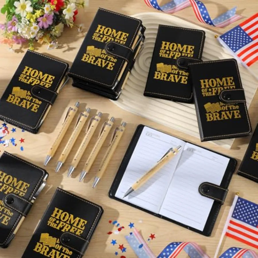 30 Sets 250 Anniversary Patriotic Gift Bulk American Flag Notepad Ballpoint Pens American Flag Themed Gift 4th of July Patriotic.