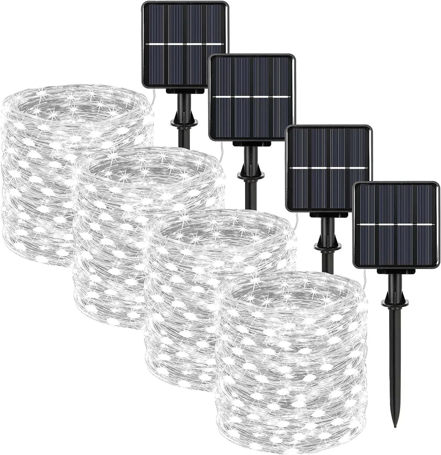 1 2 3 4 5Packs Solar Led Fairy Light Outdoor Christmas Lights 8Modes Copper Wire Lights Waterproof Garden Tree Patio Decor