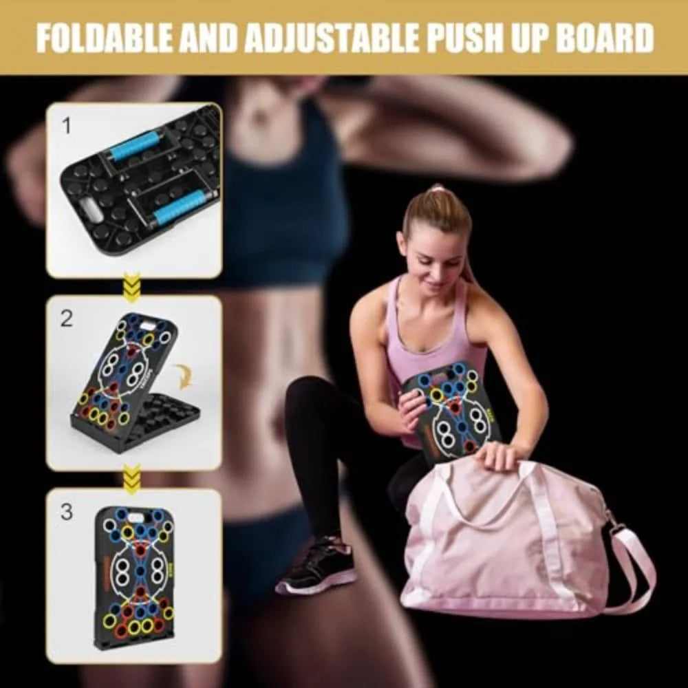 All-in-One Push Up Board for Men & Women, 56 Adjustable Angles, Foldable Home Fitness Equipment with Exercise Guide