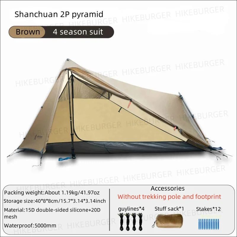 ASTAGEAR Shanchun 2P Ultralight Tarp Tent Outdoor Camping A-shaped Tent Hiking Climbing Mountaineering Waterproof Windproof