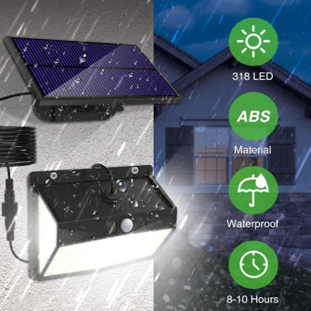 LED Solar Split Wall Lamp 3 Mode Waterproof Motion Sensor Lamp Security Outdoor Street Lighting Solar Lamp for Garden Wall Light