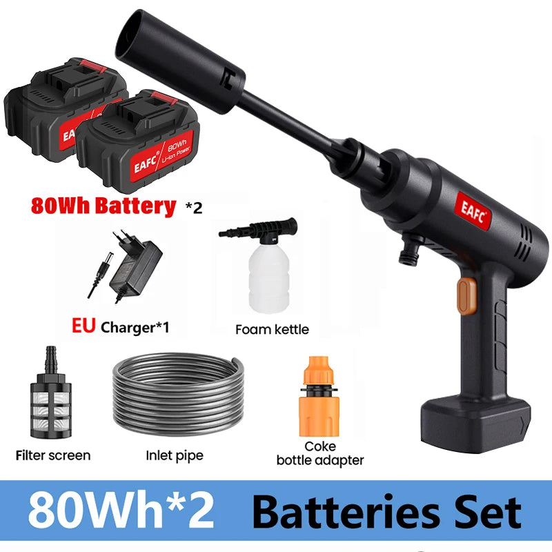 500W 60bar Wireless High Pressure Car Washer Water Gun Sprayer Car Wash Gun Foam Generator Portable Cleaner Car Washing Machine