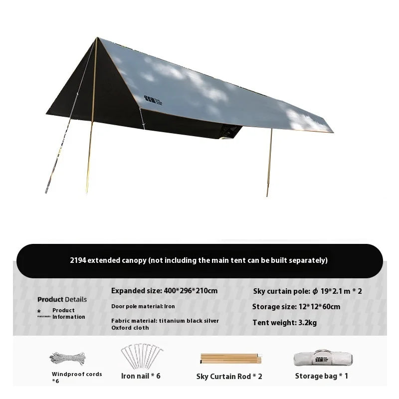 Large Camping Inflatable Air tent 4-6 people Waterproof Tent Hiking Camping Tent Traveling hexagonal Awning tent with Canopy
