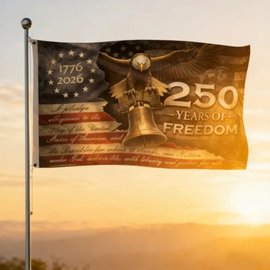 USA 250th Anniversary Flag 3x5 Ft, Double Sided American Commemorative Flag for Outdoor House Garden Yard, Patriotic 4th of Jul