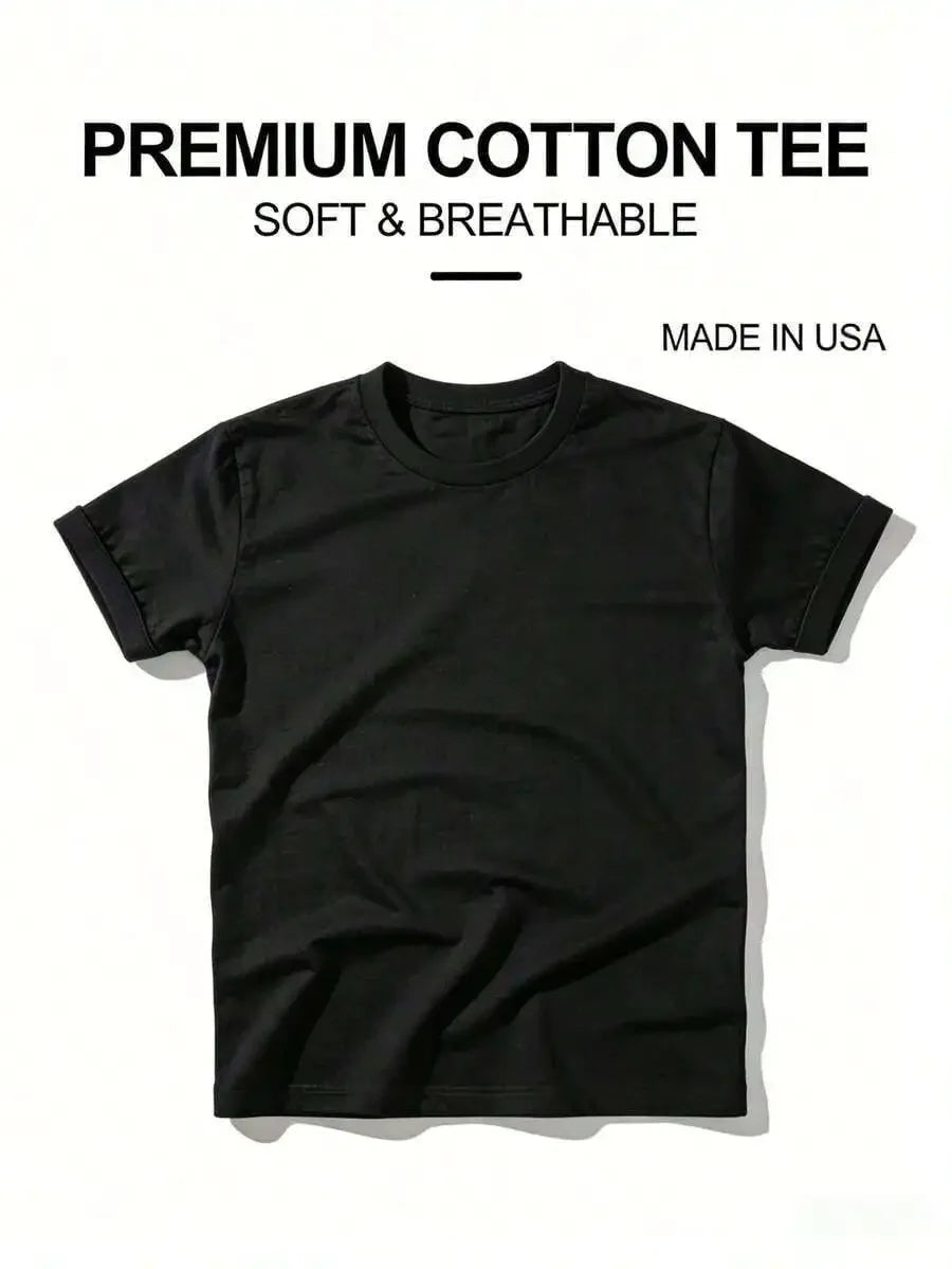 Premium Cotton Crew Neck Tee Soft And Breathable Made In USA